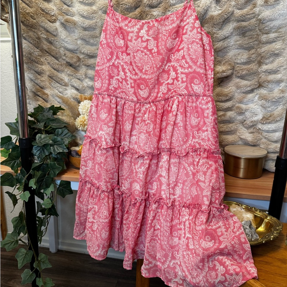 Pink Lily Tiered Paisley Dress